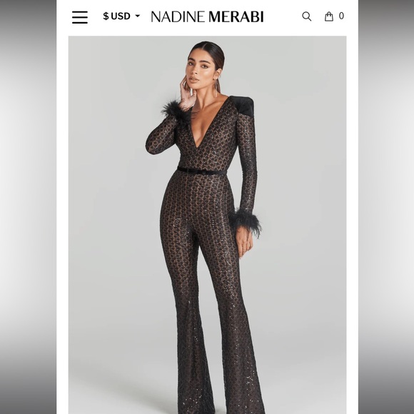 NADINE MERABI Pants - NADINE MERABI RACHEL BLACK JUMPSUIT